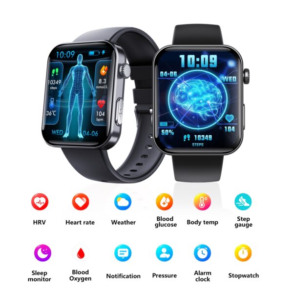 Smart Watch For Men Women Healthy Mornitoring Ips Screen Fitness Tracker With Bluetooth Call  IP67 Waterproof Heart Rate Sleep SpO2 Monitor Pedometer Multiple Sports 7 Days Battery Life - Image 4