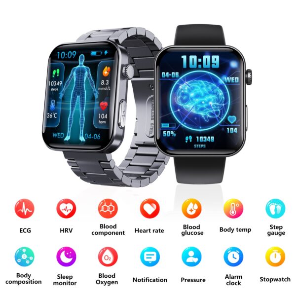 Smart Watch For Men Women Healthy Mornitoring Ips Screen Fitness Tracker With Bluetooth Call  IP67 Waterproof Heart Rate Sleep SpO2 Monitor Pedometer Multiple Sports 7 Days Battery Life - Image 8